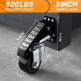 Solejazz workbench casters enabling 360-degree rotation for tight spaces