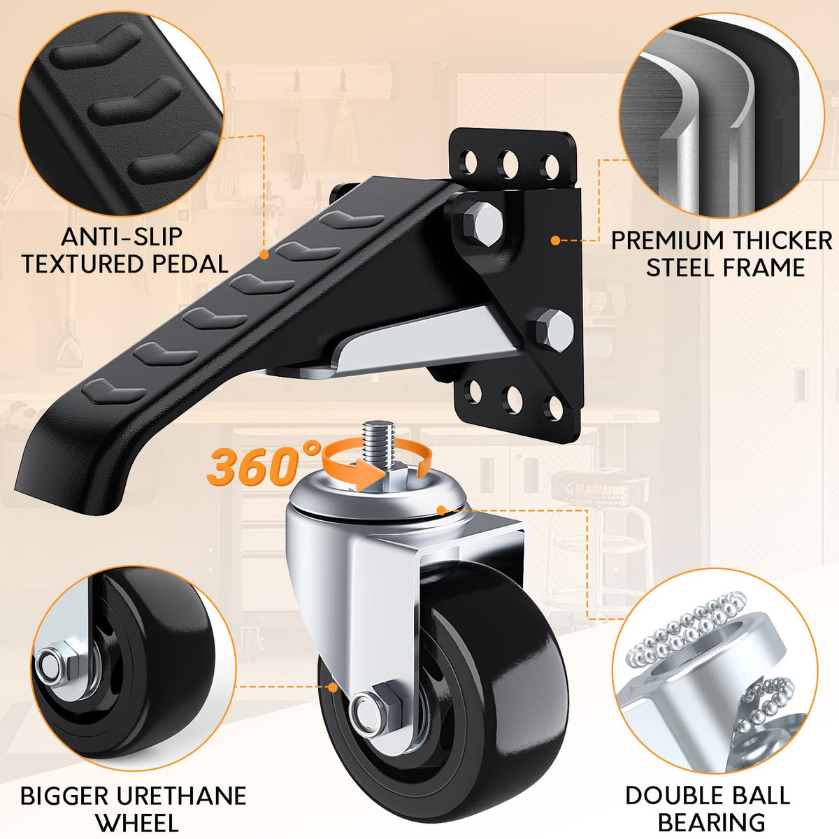 Solejazz workbench casters with installation template for quick setup