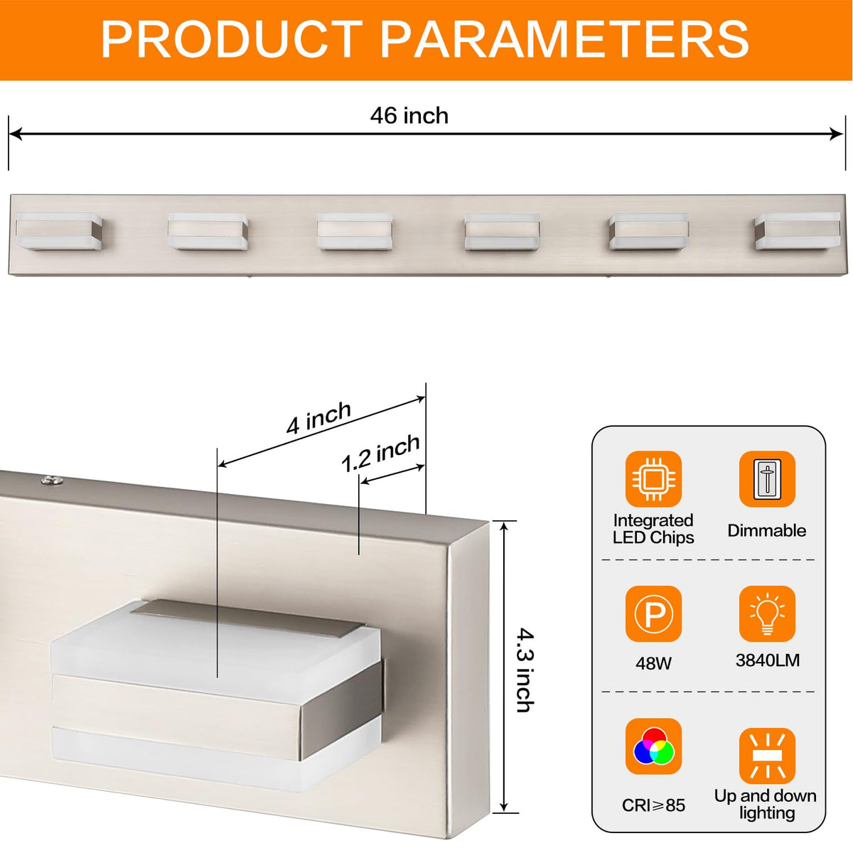SOLFART 6-light fixture energy-saving LED with high color rendering.