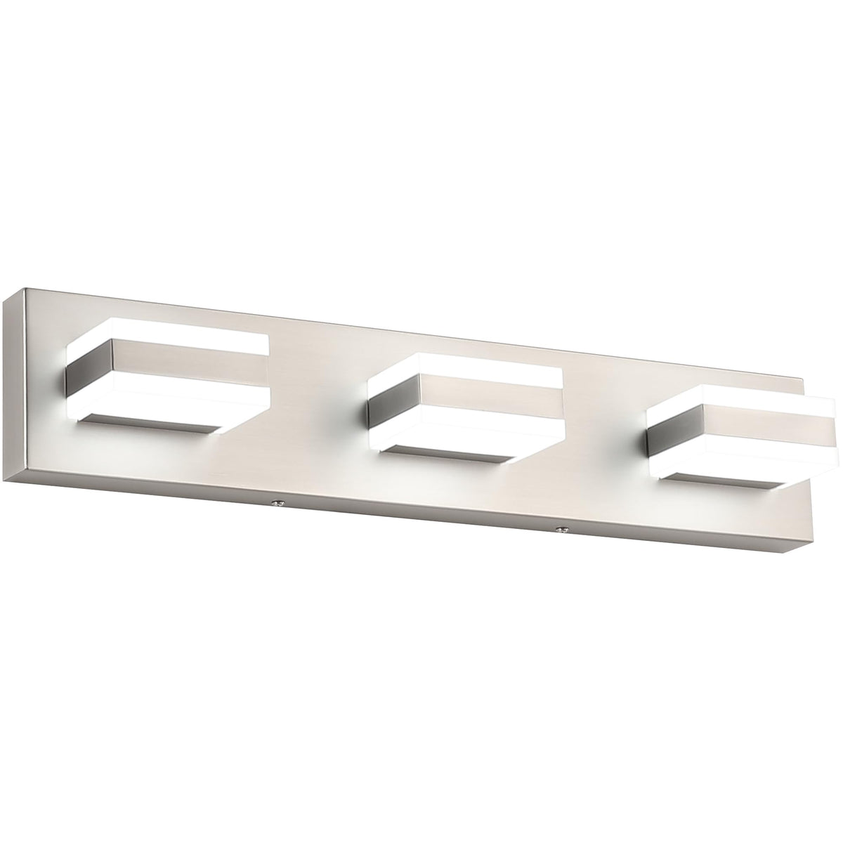 SOLFART over-mirror vanity light in brushed nickel for clear grooming tasks.
