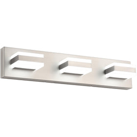 SOLFART over-mirror vanity light in brushed nickel for clear grooming tasks.