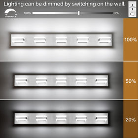 SOLFART vanity light closeup in brushed nickel with durable acrylic shade and premium finish.