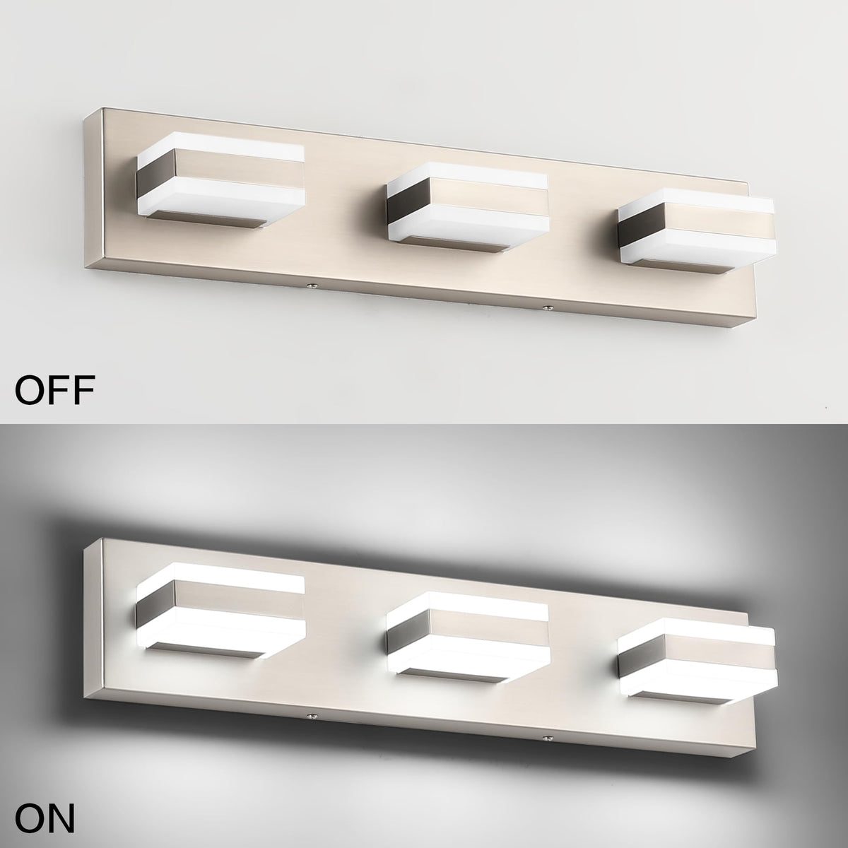 SOLFART LED 24W vanity light, dimmable and energy efficient.