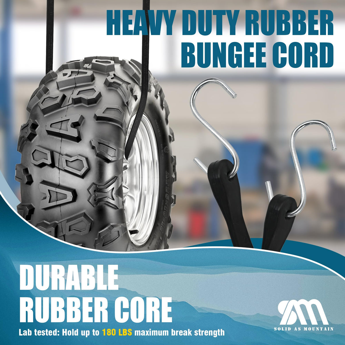 Solid As Mountain 41in bungee cords securing tall cargo.