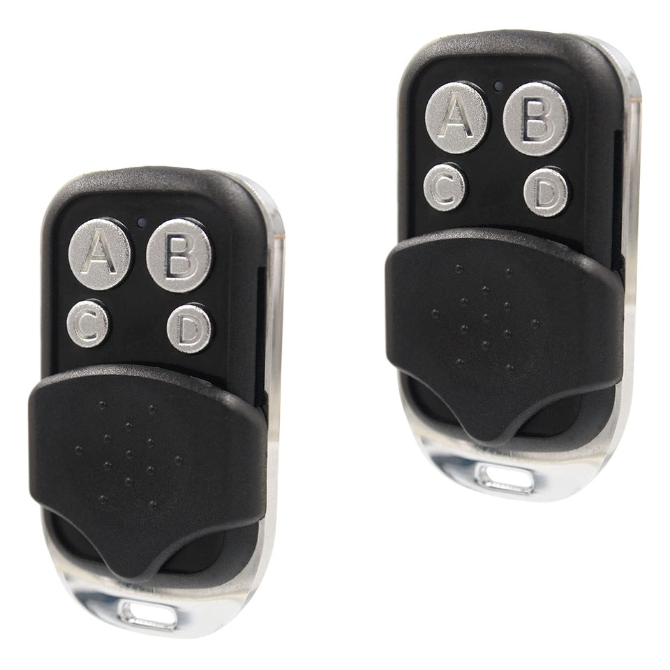 Solidremote LiftMaster-Chamberlain remote front view; compact, easy-to-grab design for quick access.