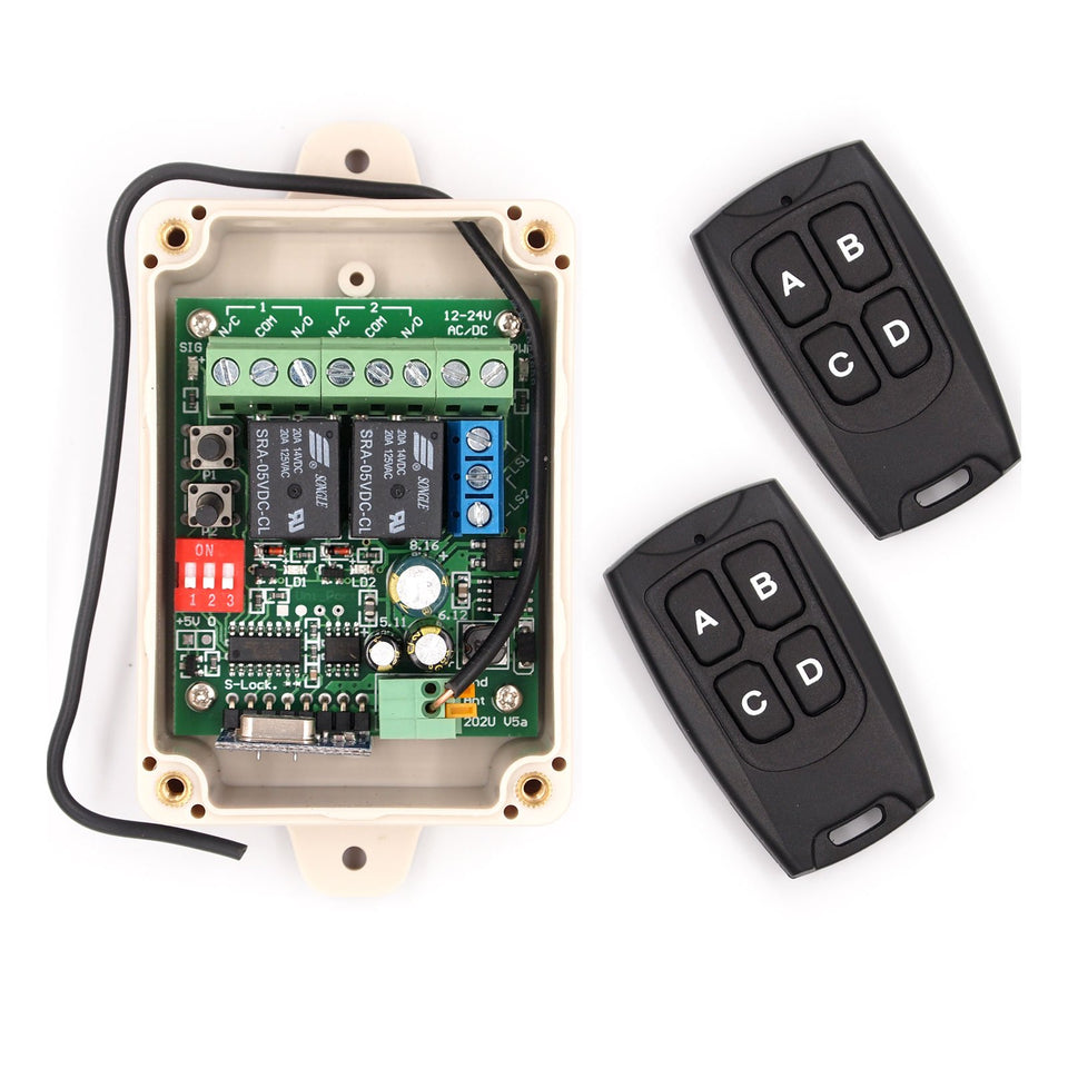 Solidremote receiver board with 12V-24V input for flexible power wiring.