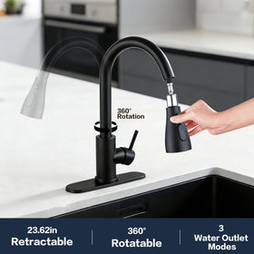 SoliForge black kitchen faucet with sleek finish for a modern look