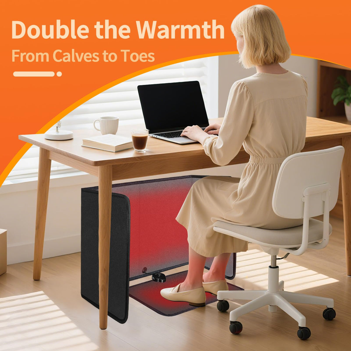 SoliSnug detachable foot mat offers standalone foot warmth for breaks.