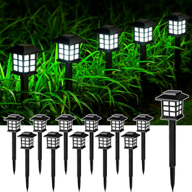 SOLPEX 12-pack path lights assembled for easy installation and curb appeal.