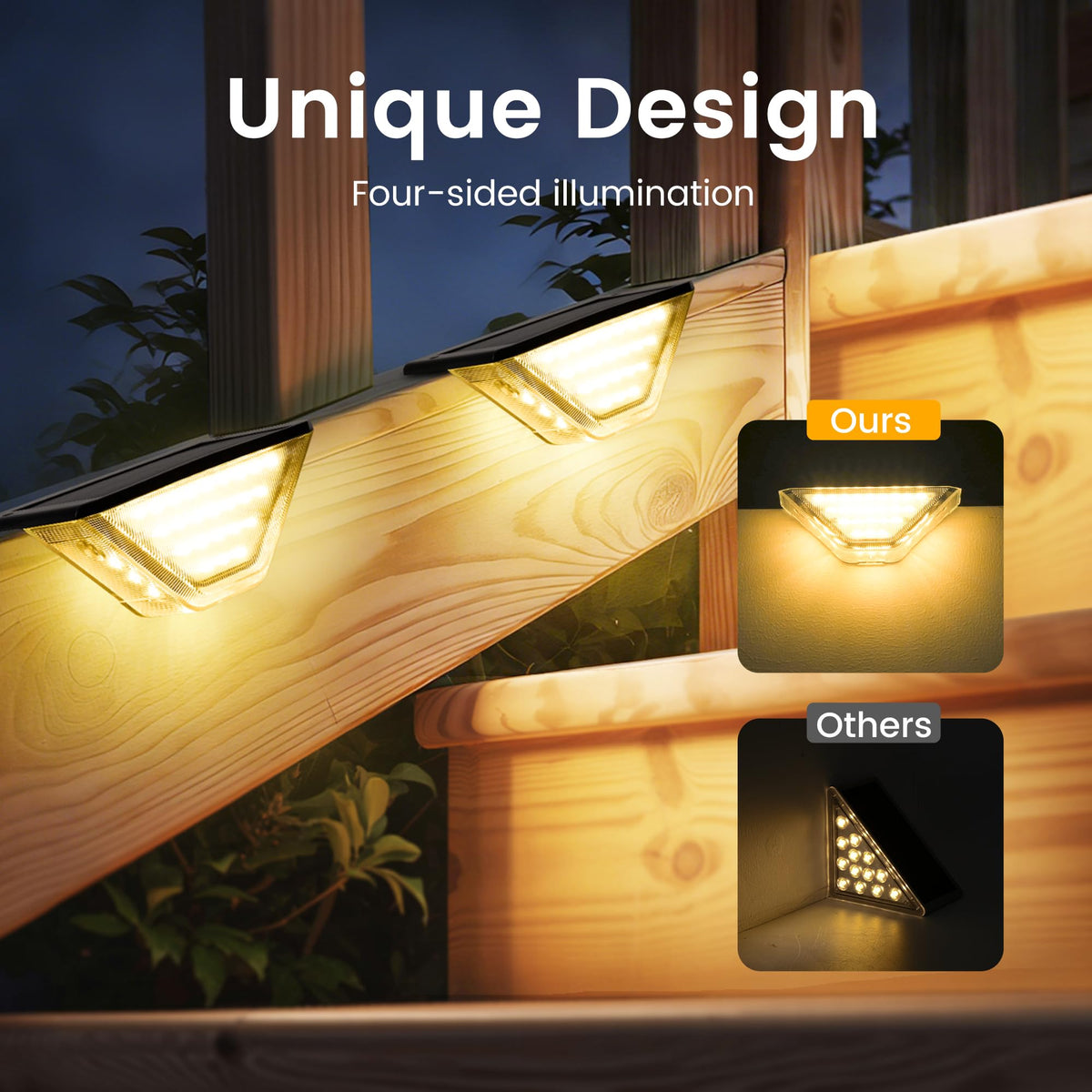 SOLPEX 33-LED stair light provides brighter visibility on outdoor steps.