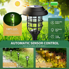 SOLPEX 8-pack pathway lights provide warm white glow for inviting borders