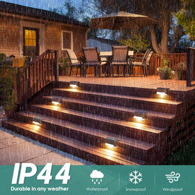 SOLPEX solar deck lights withstand weather with IP44 waterproof rating.