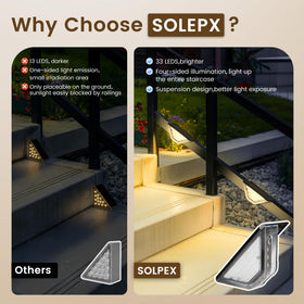 SOLPEX solar step light with auto on/off for convenient dusk-to-dawn lighting.