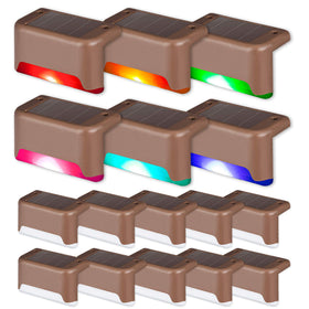SOLPEX color-changing solar deck lights illuminate decks and patios with dynamic color.