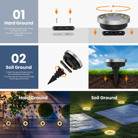 SOLPEX easy-install ground light supports no-wiring setup in gardens