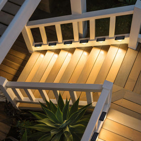 SOLPEX easy-install solar step light for quick, tool-free setup on steps.