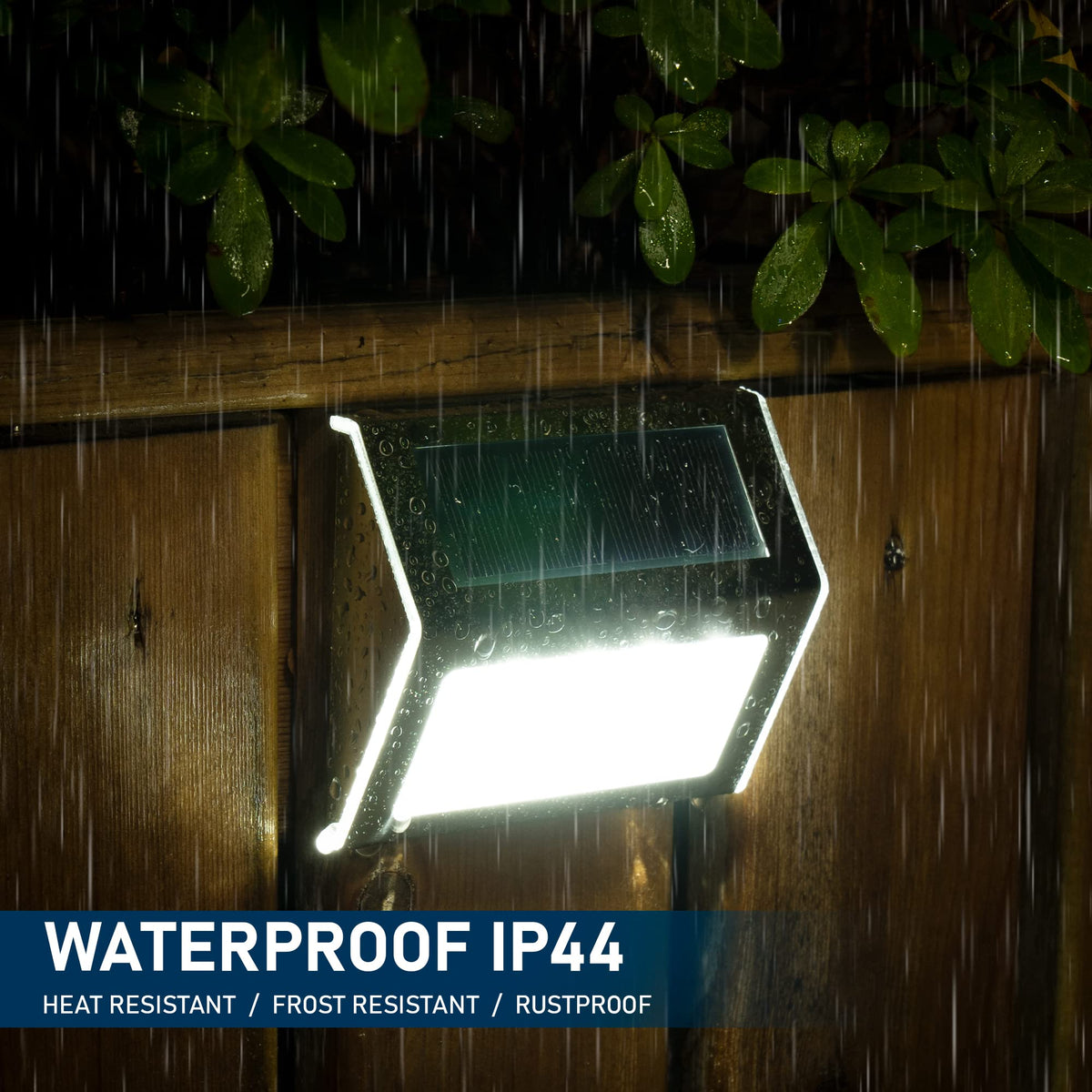 Solpex fence light with screws shows easy wall mounting process