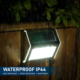 Solpex fence light with screws shows easy wall mounting process