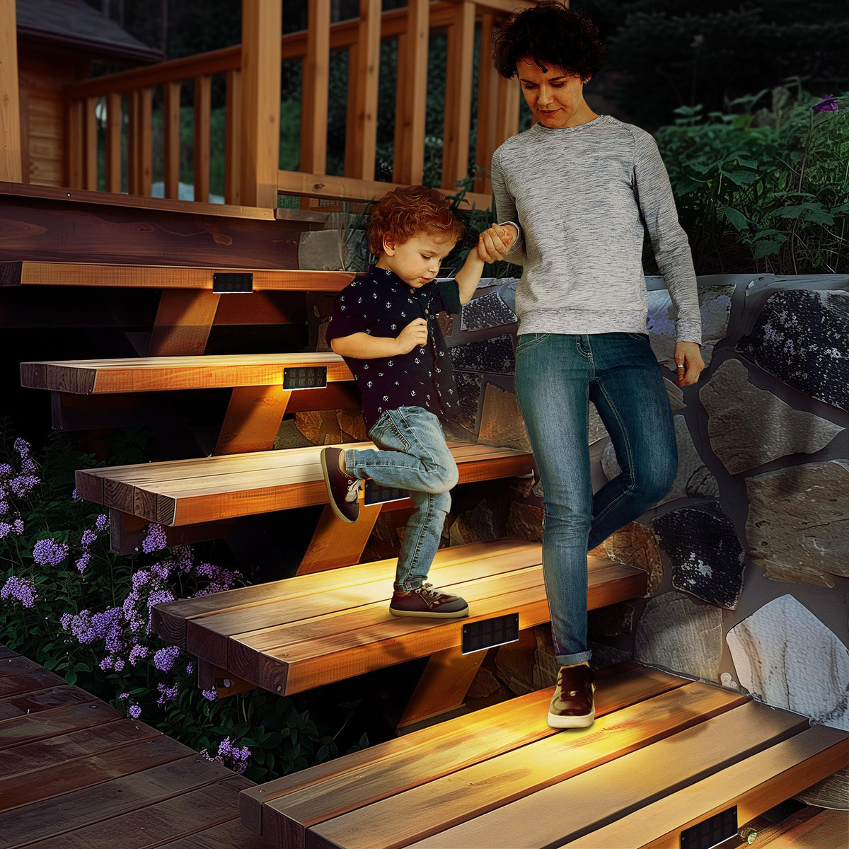 SOLPEX garden yard path lights provide charming walkway illumination.