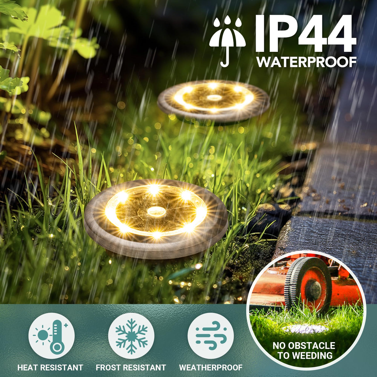 SOLPEX waterproof IP44 solar garden light withstands rain for year-round outdoor use.
