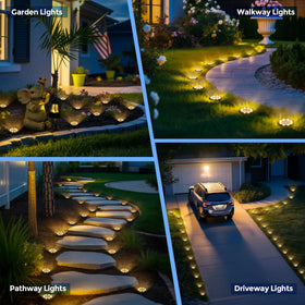 SOLPEX path lights brighten the driveway for safer nighttime navigation.