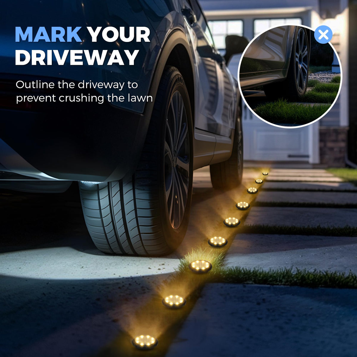 SOLPEX easy-stake system keeps lights flush with turf.