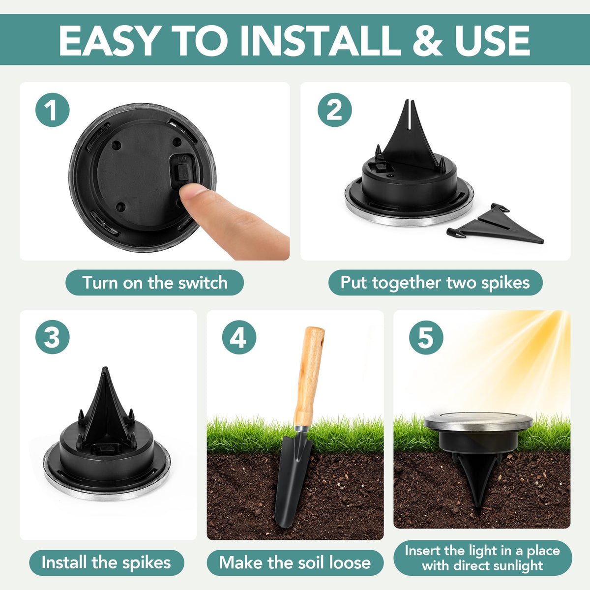 SOLPEX light installs quickly with no wiring in seconds.