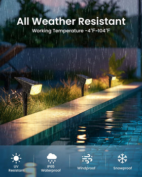 SOLPEX IP65 waterproof solar spotlight with warm white light in outdoor setting