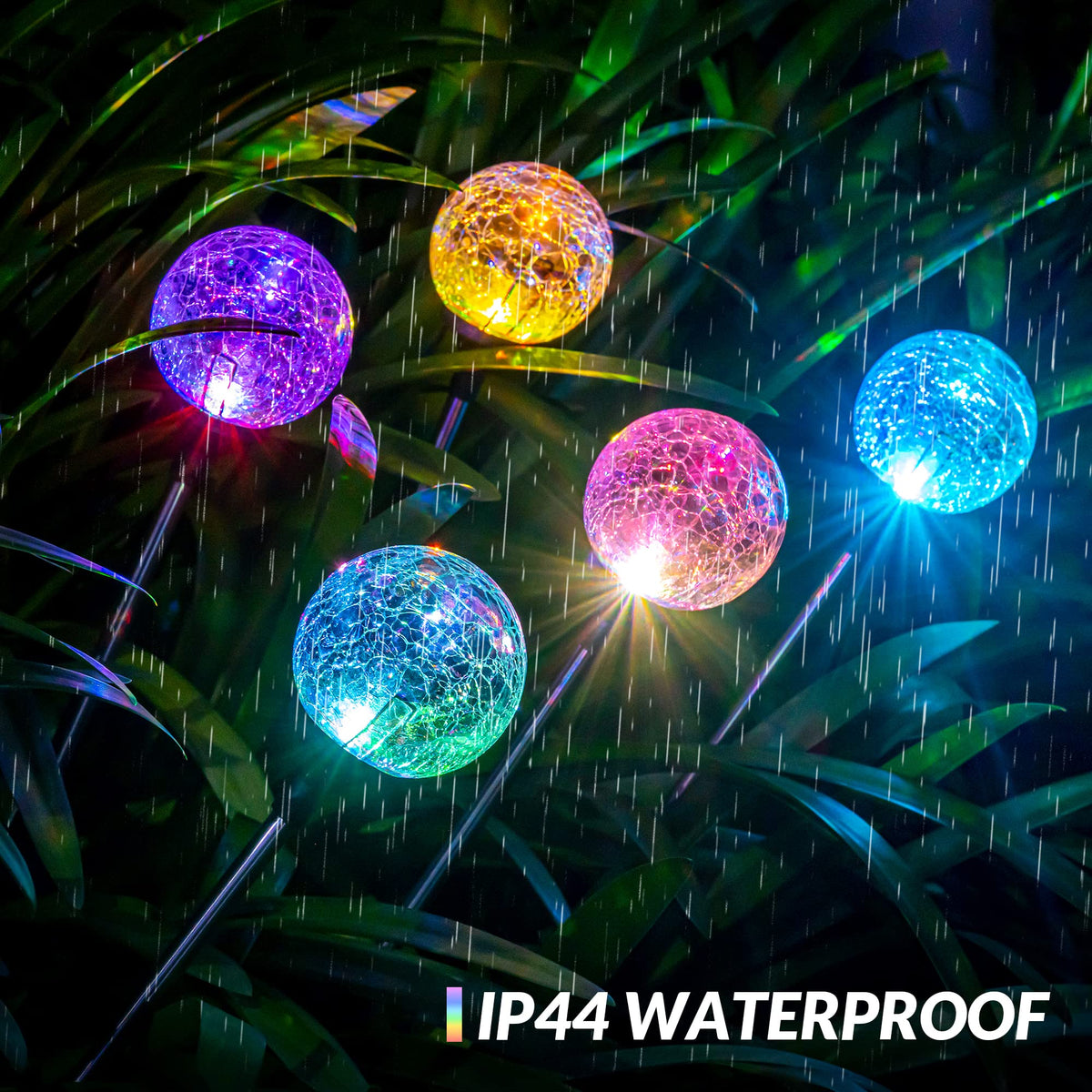 SOLPEX outdoor lights color-changing glow over a patio at night