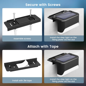 SOLPEX deck lights with mounting plate are easy to install with screws or adhesive.