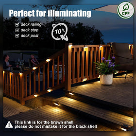 SOLPEX solar deck light illuminates fence and yard with energy-free light