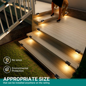 Solpex patio-light solar deck light adds warm ambiance to outdoor evenings.