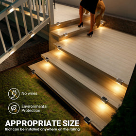 SOLPEX waterproof solar fence light brightens garden walls and pathways.