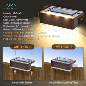 SOLPEX Solar Fence Lights six LEDs with durable battery for long use