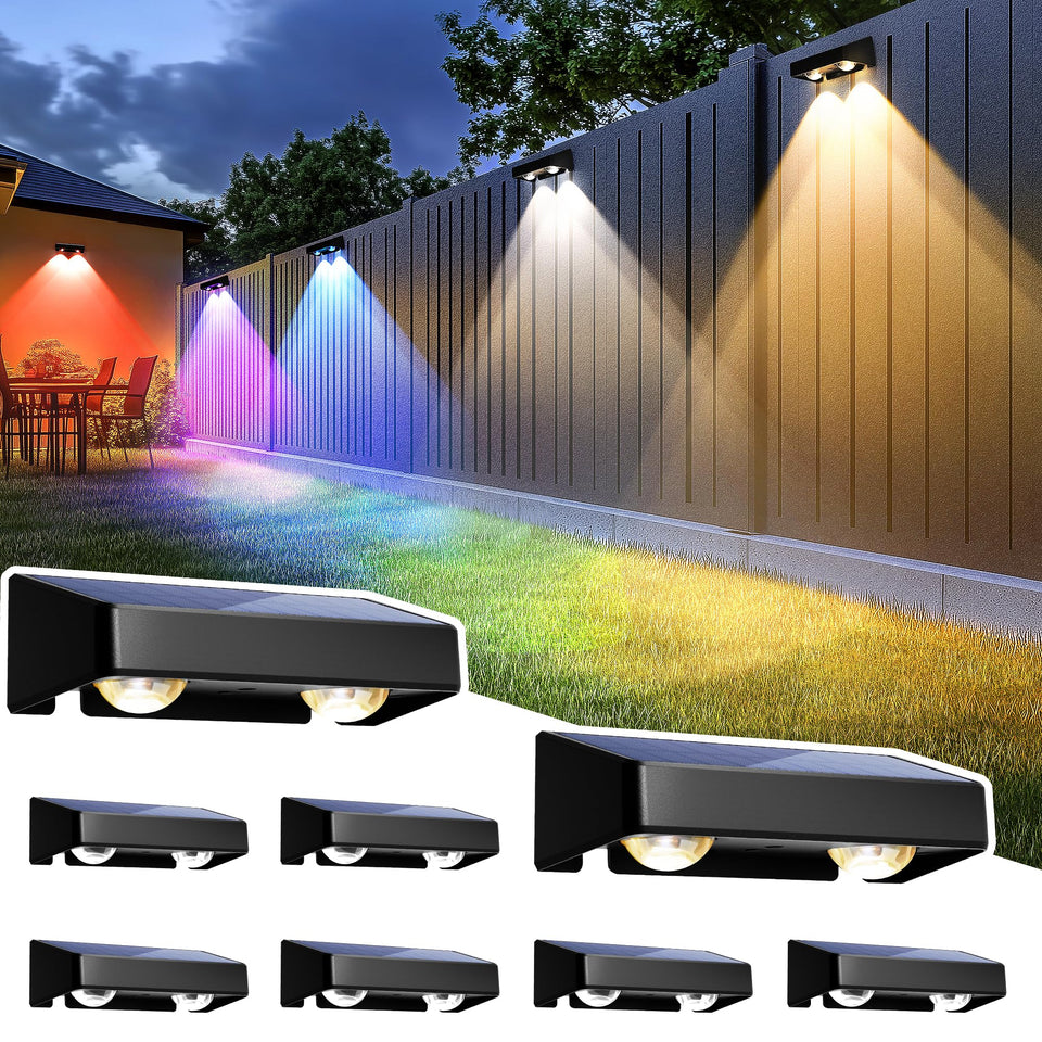 SOLPEX solar fence lights color modes brighten fences for festive outdoor decor