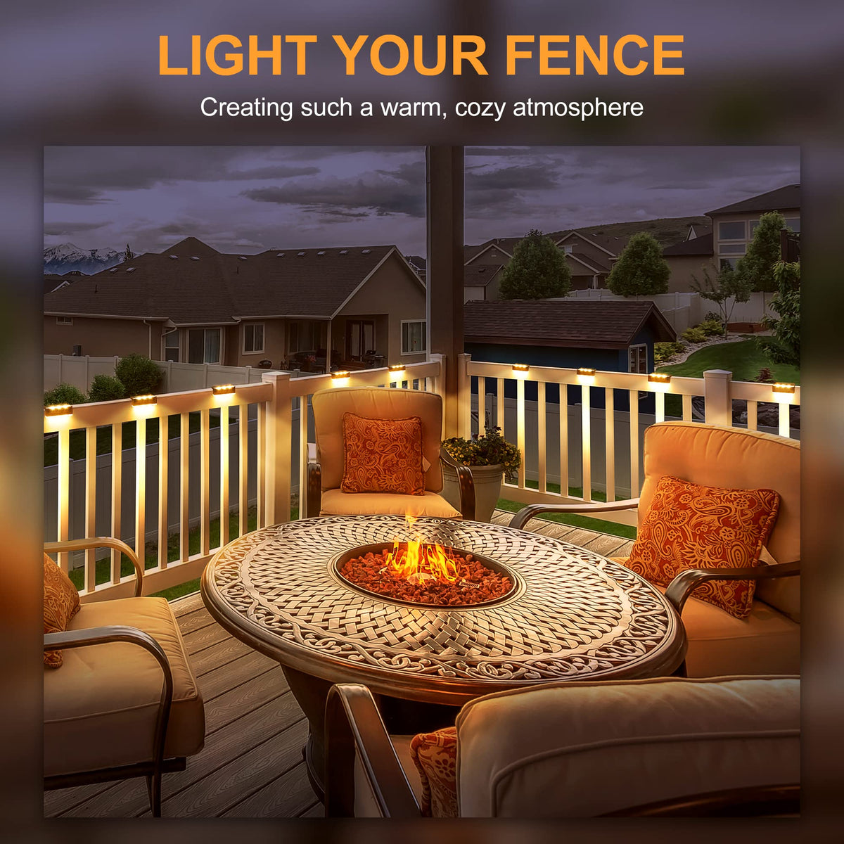 SOLPEX Solar Fence Lights in dusk-to-dawn mode for hands-free lighting