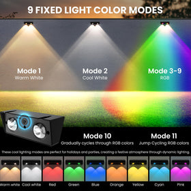 SOLPEX RGB cycle modes alternate colors for festive outdoor scenes