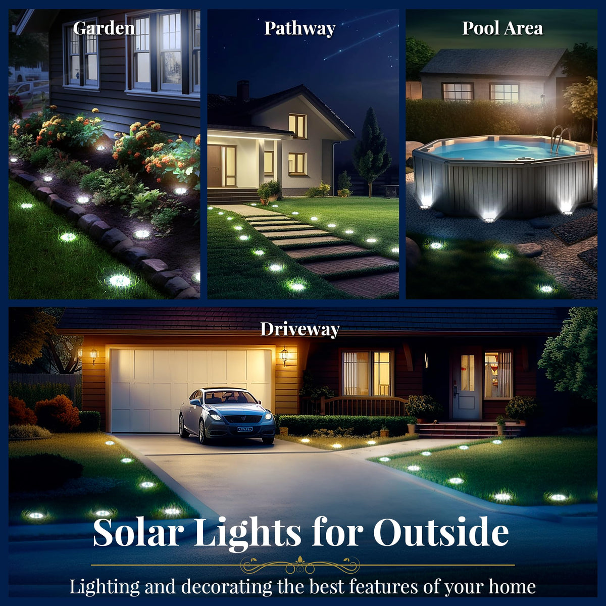 SOLPEX solar ground light with automatic on-off detects dusk for hands-free lighting.