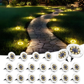 SOLPEX solar ground light disk lawn illuminates garden paths for safe navigation