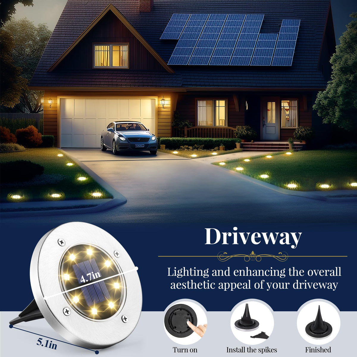 SOLPEX easy-on switch ground light simplifies outdoor setup and use.