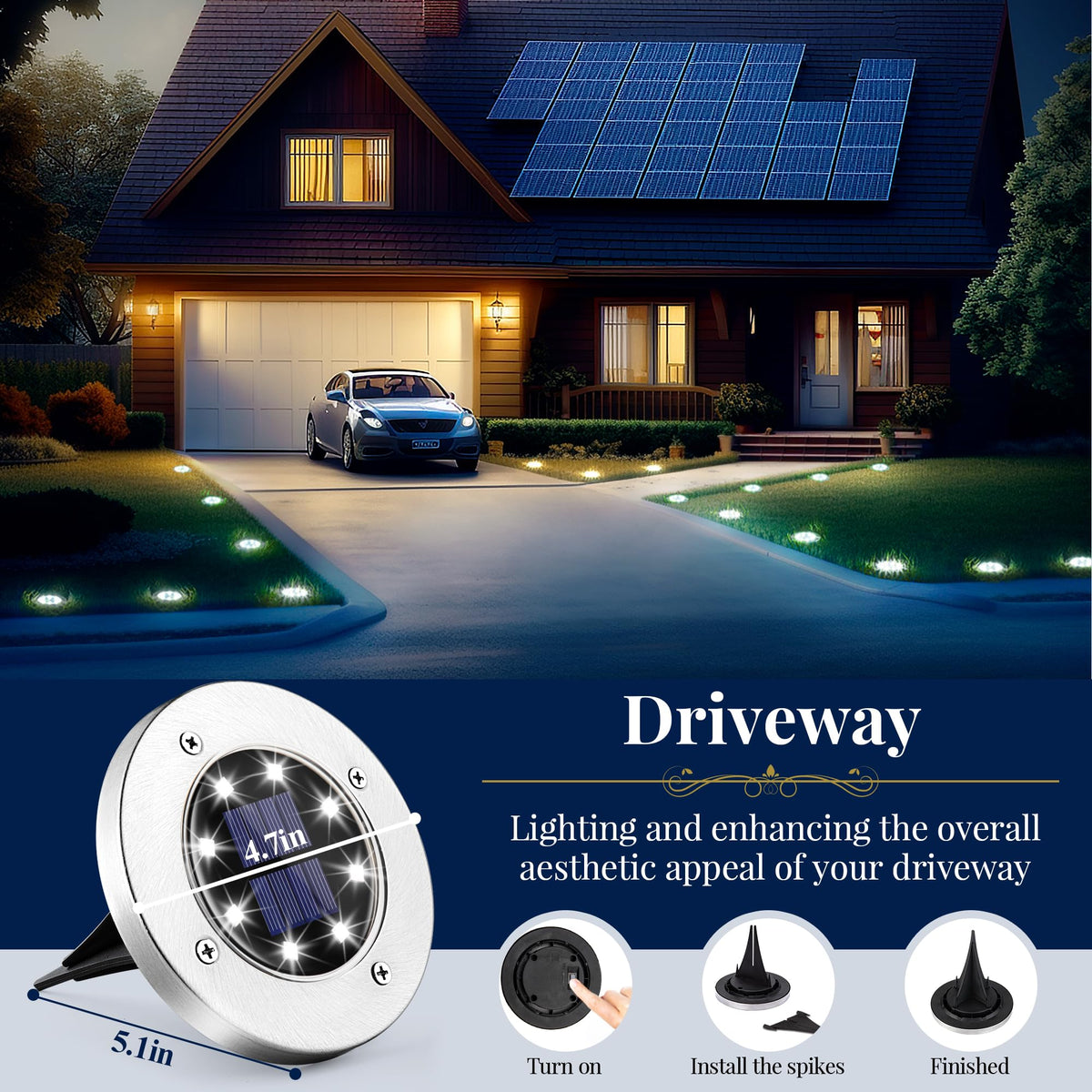 SOLPEX solar ground light easy stake-in-ground setup for quick outdoor lighting.