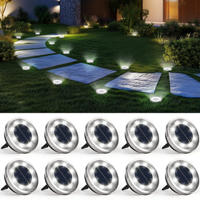 SOLPEX solar ground light illuminating a garden path for safe nighttime navigation.