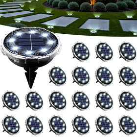 Solpex solar ground light outlines garden pathway for safer nighttime walking.