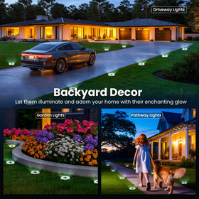 SOLPEX solar ground lights along the driveway enhance curb appeal and visibility.