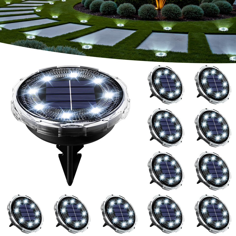 SOLPEX solar ground lights illuminate garden pathways for safer night strolls.