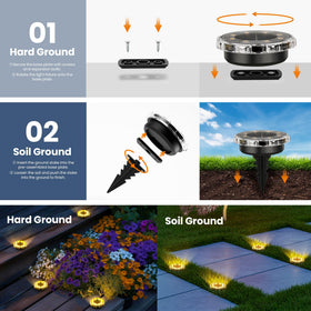 SOLPEX warm white solar lights providing ambience along driveways.