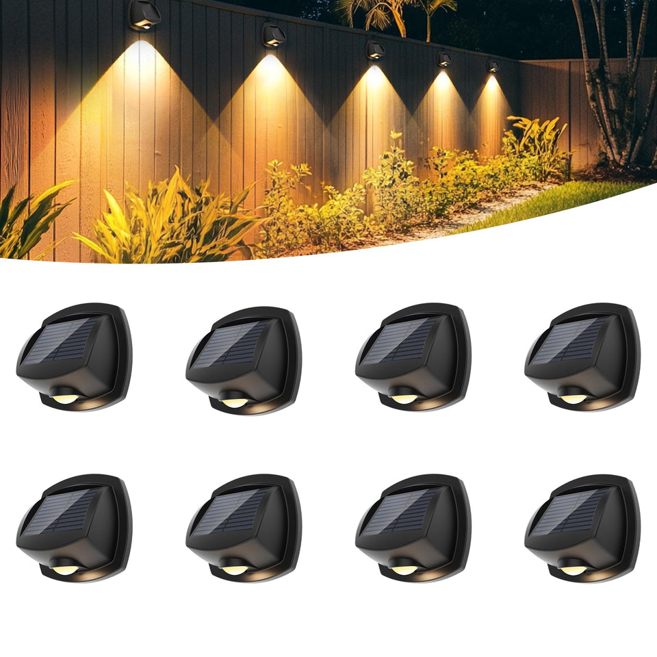 SOLPEX solar fence lights illuminate the fence with dual color temperature for curb appeal.