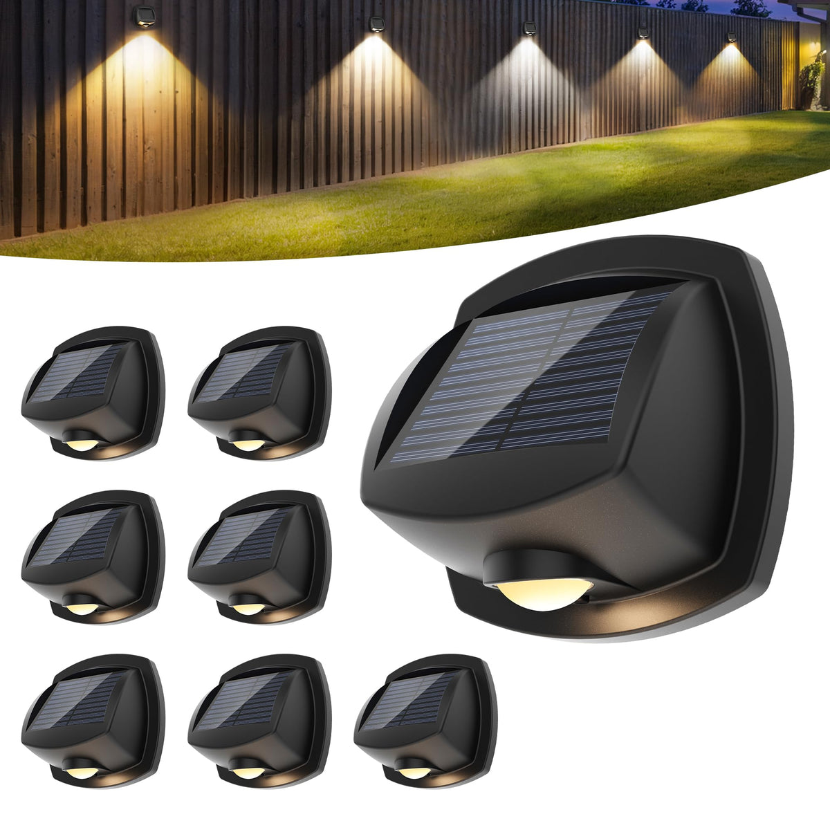 SOLPEX eight-pack outdoor lights provide cohesive lighting across yard and garden.