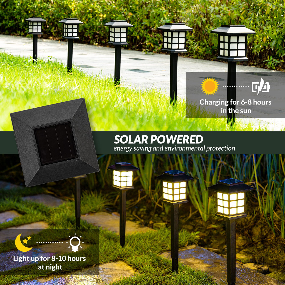 SOLPEX easy-installation steps for solar path lights without wiring