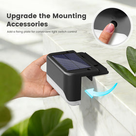 SOLPEX solar step light guides garden paths along railings safely.